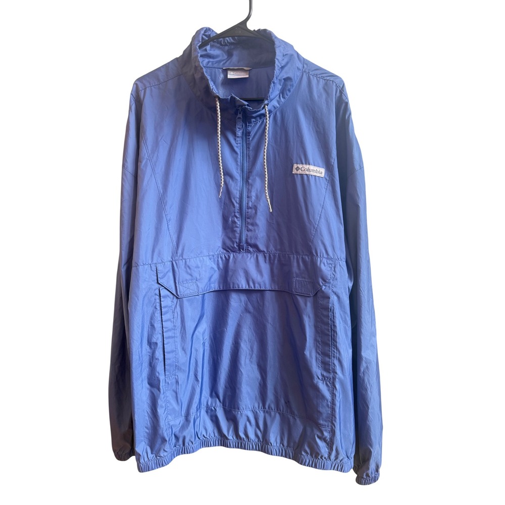 Columbia Mens XXL Blue Half Zip Anorak Windbreaker Jacket XM5718